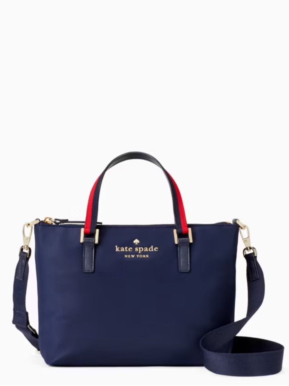 Kate Spade Navy Red Watson Lane Varsity Stripe Lucie Nylon Small Crossbody Bag